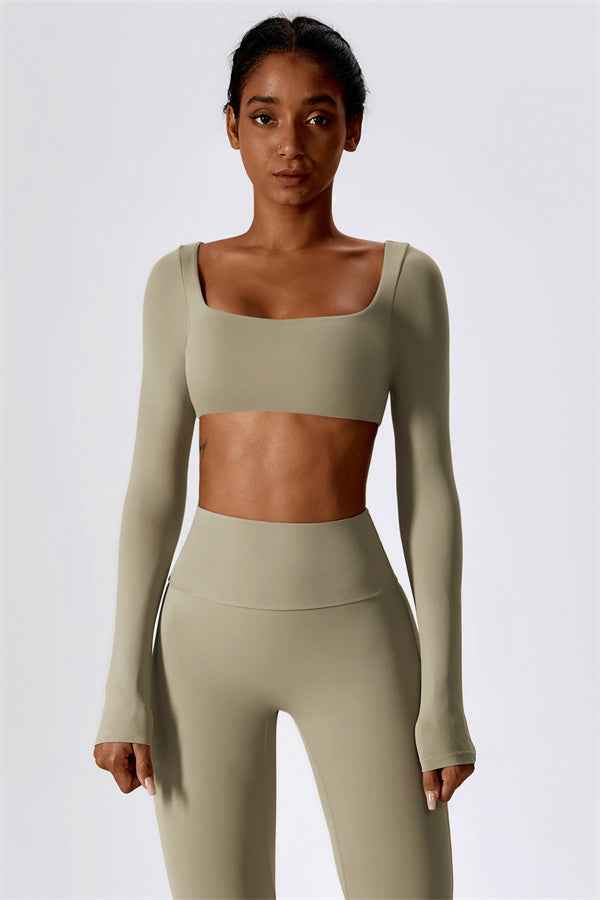The Lily Belle Crop Top Flared Leggings 2-Piece Set