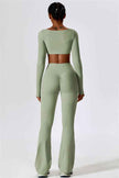 The Lily Belle Crop Top Flared Leggings 2-Piece Set