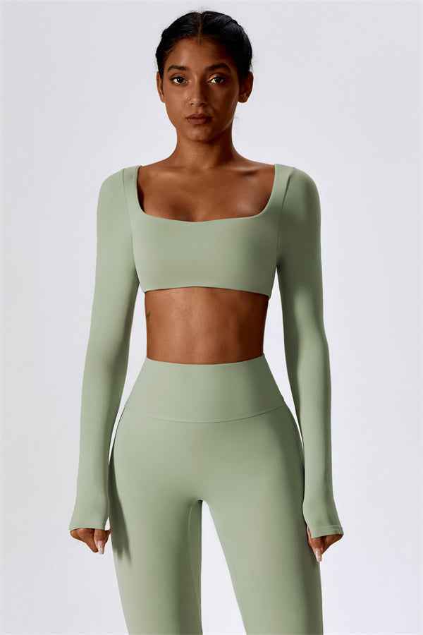 The Lily Belle Crop Top Flared Leggings 2-Piece Set