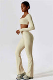 The Lily Belle Crop Top Flared Leggings 2-Piece Set