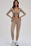 The Kinetic Zip Jacket Cross Back Sports Bra Leggings 3-Piece Set