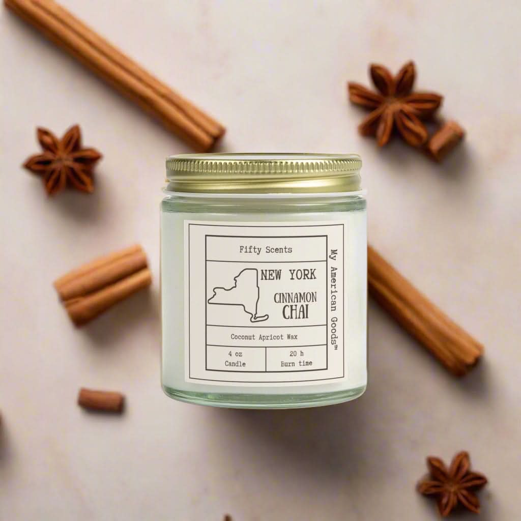 New York - Cinnamon Chai Scented Candle - Coconut Apricot Wax