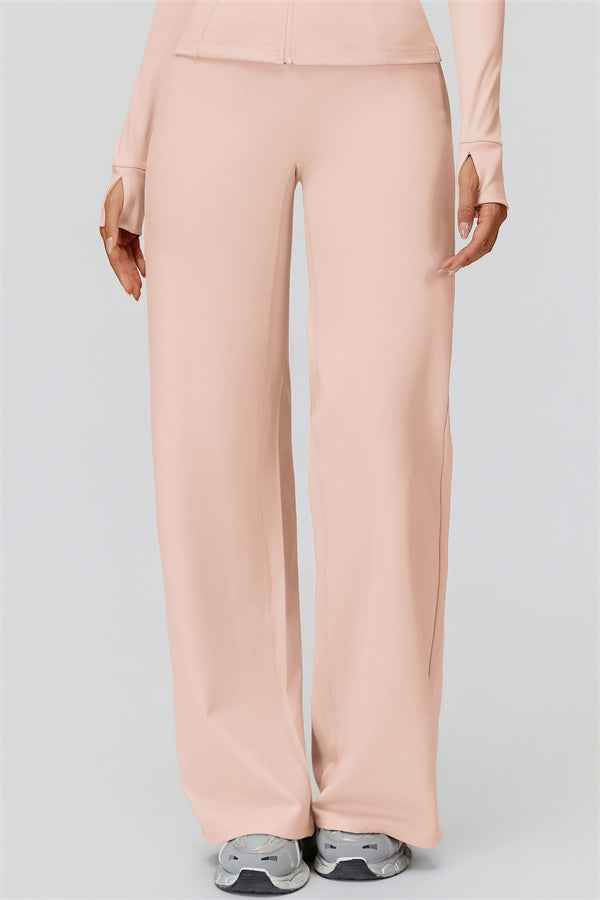 The FemmeFit Zip Jacket Straight Leg Pants 2-Piece Set