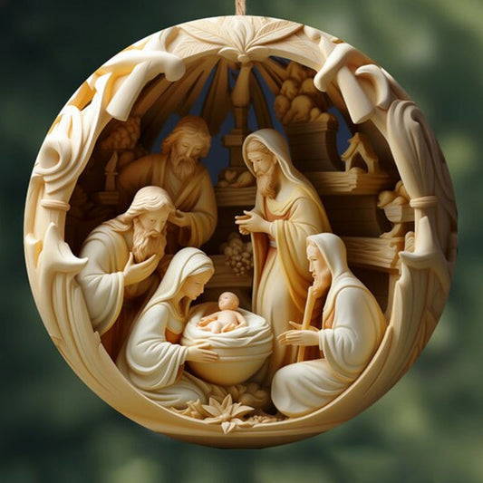 Acrylic Christmas Ornaments Born of Jesus