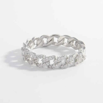 925 Sterling Silver Inlaid Zircon Ring