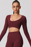 The Nestle Long Sleeve Crop Top Straight Leg Pants 2-Piece Set