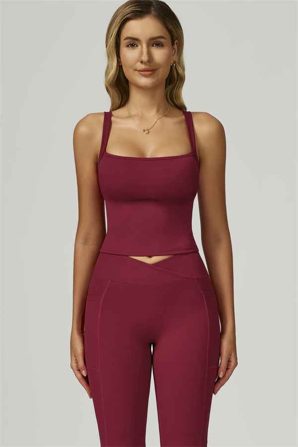 The Flourish Crop Tank Flared Leggings 2-Piece Set