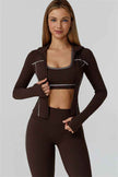 The Venus Zip Top Sports Bra Leggings 3-Piece Set