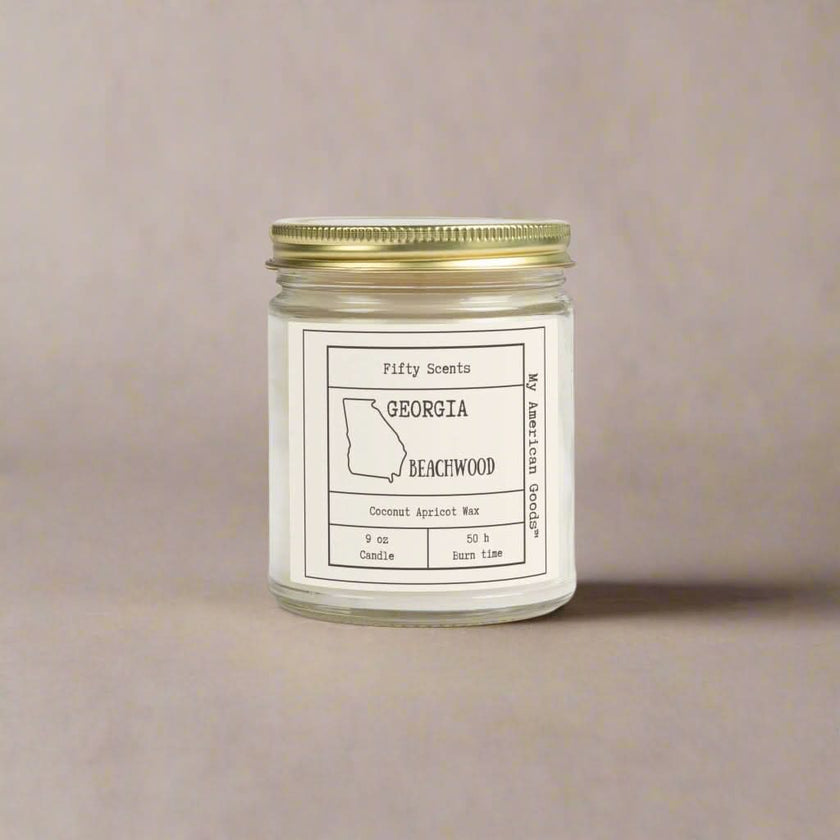Georgia - Cozy Scented Candles - Coconut Apricot Wax - Beachwood Fragrance