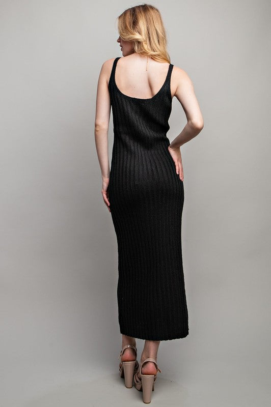 Rib Knit Maxi Dress - Pikemla