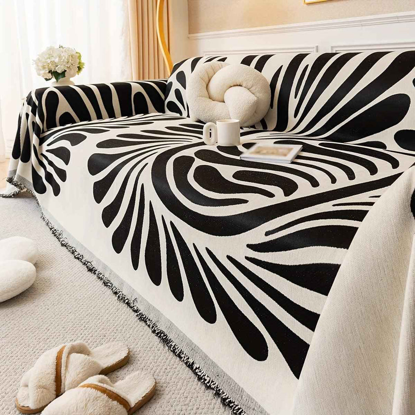 Versatile Chenille Sofa Cover - Pet-Friendly, Orange Dog Couch Cover