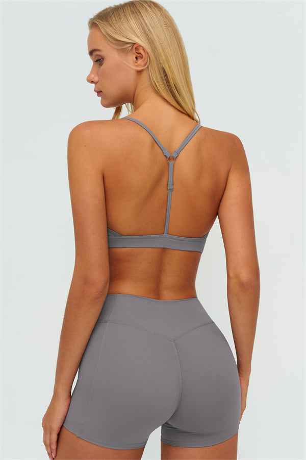 The Lushness Y-Back Sports Bra Shorts 2-Piece Set