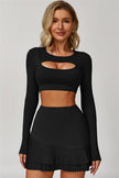 The Lavish Long Sleeve Cut-out Crop Top