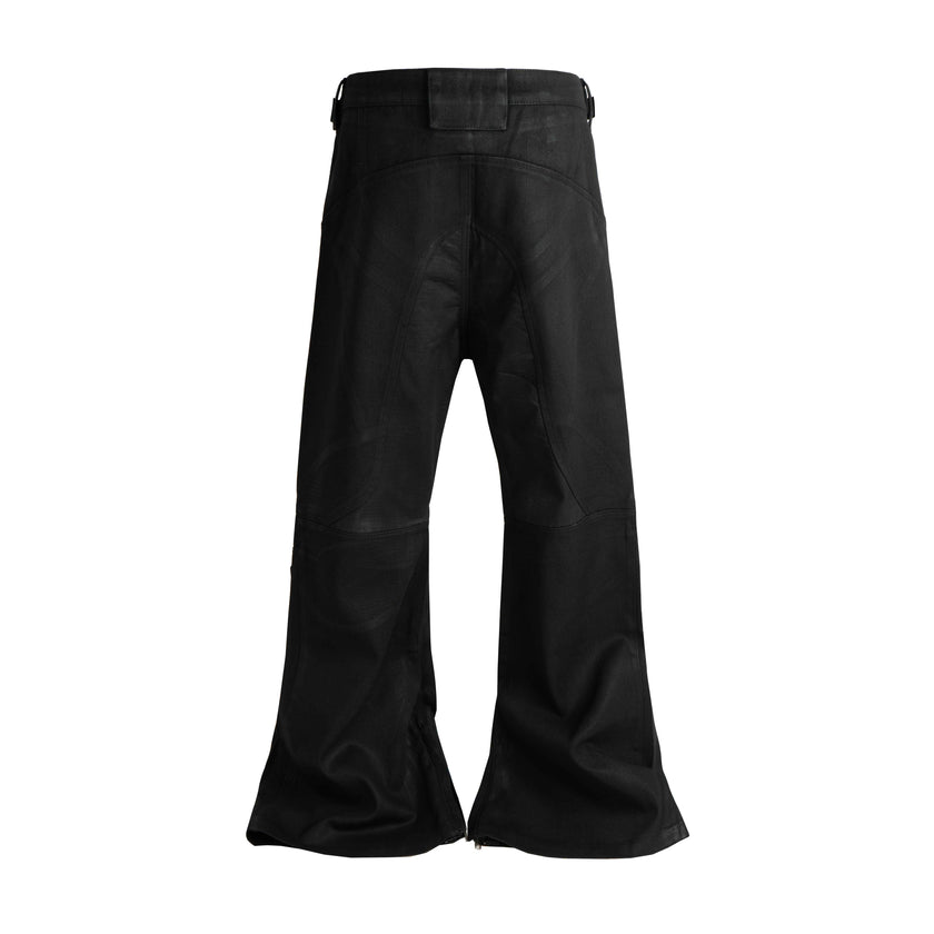 WAXED FLARE BIKER DENIM