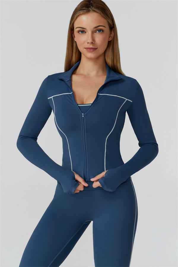 The Venus Zip Top Sports Bra Leggings 3-Piece Set