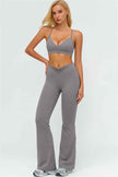 The Lushness Y-Back Sports Bra Flared Leggings 2-Piece Set