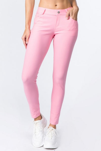 Cotton-Blend 5-Pocket Skinny Jeggings - Pikemla