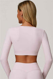The Lavish Long Sleeve Cut-out Crop Top Tennis Skirt 2-Piece Set