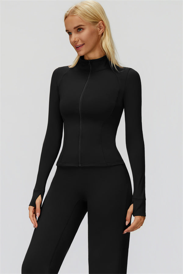 The FemmeFit Zip Jacket Straight Leg Pants 2-Piece Set