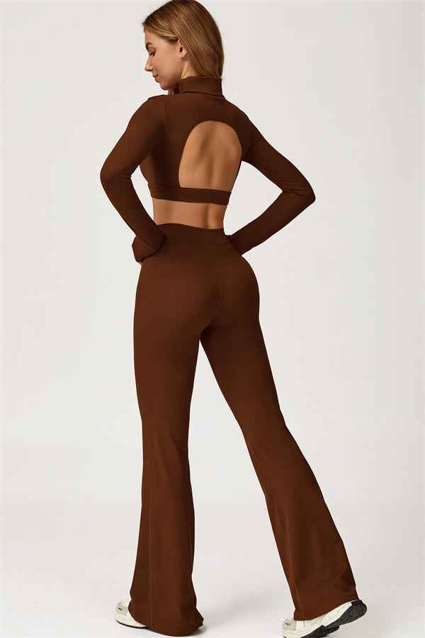 The Axis Crop Top Flared Leggings 2-Piece Set