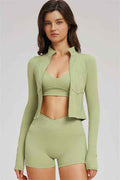 The Sizzle Zip Jacket Sports Bra Shorts 3-Piece Set