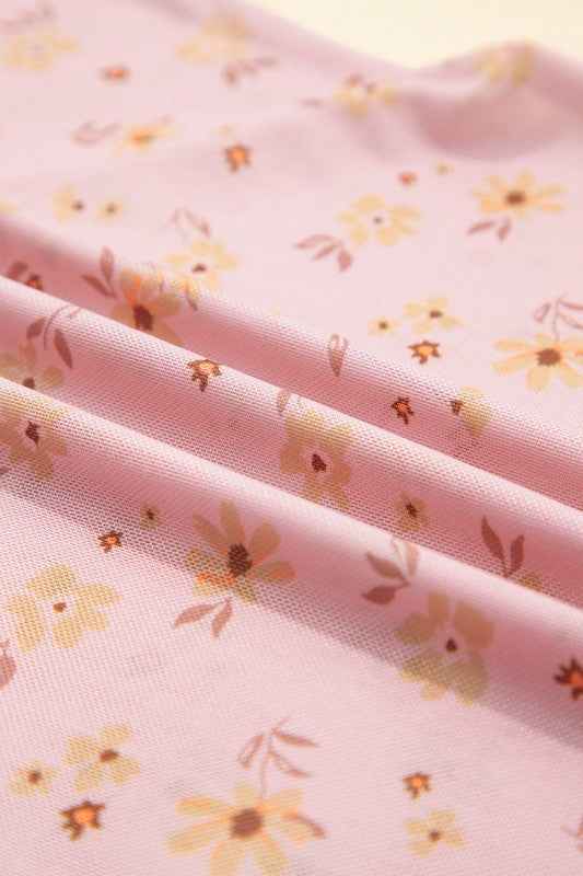 Floral Mesh Long Sleeve Top