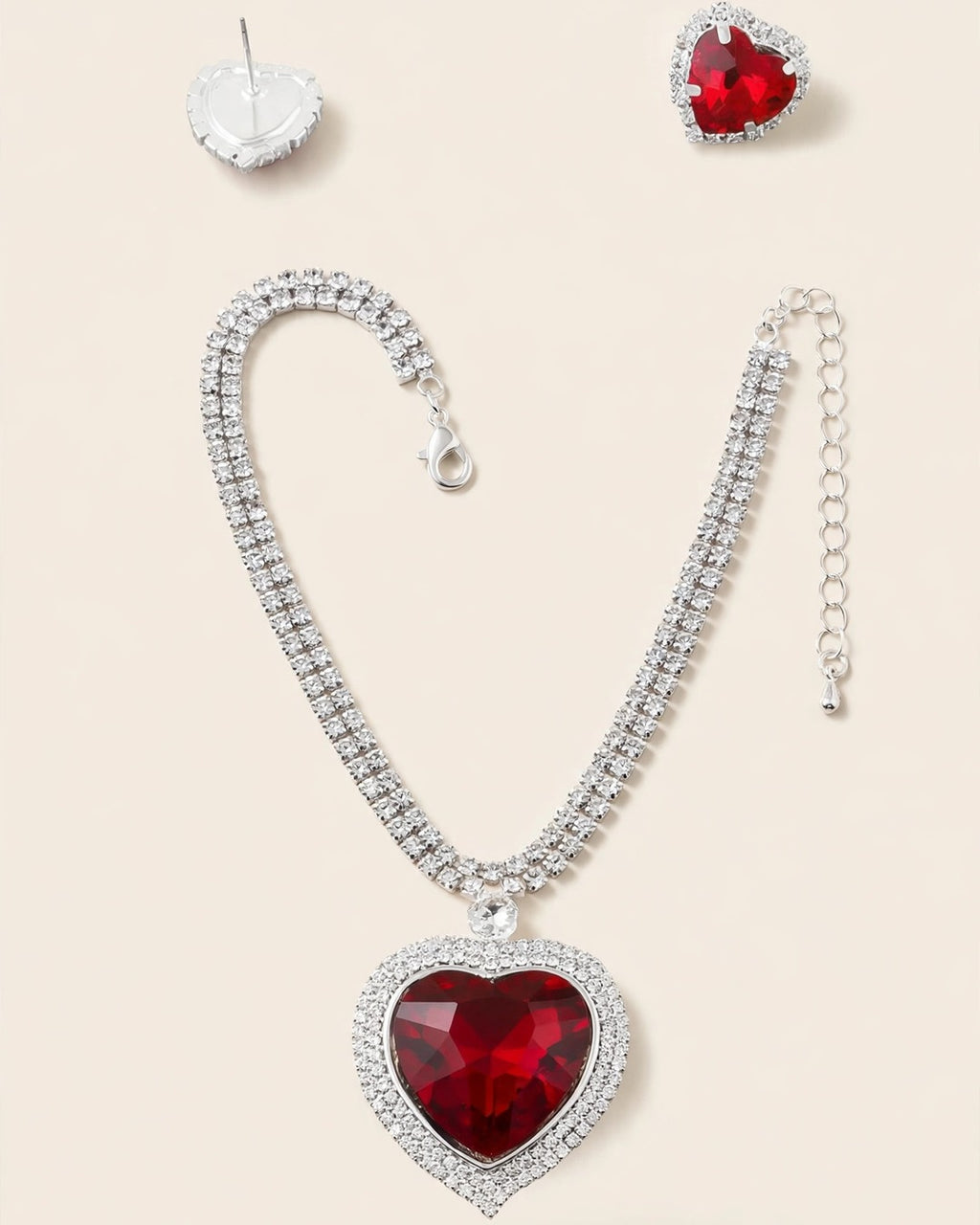 Jeweled Crystal Heart Necklace
