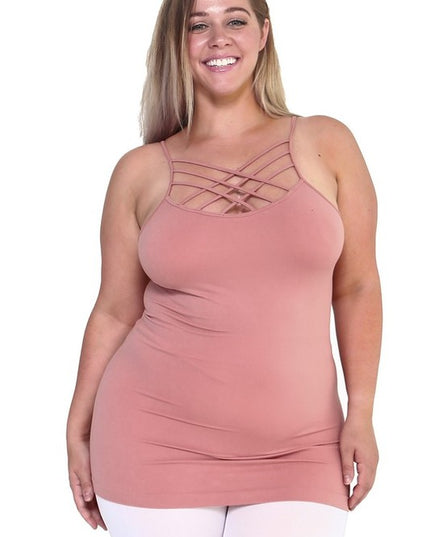 Womens Seamless Triple Criss-Cross Front Cami - Pikemla