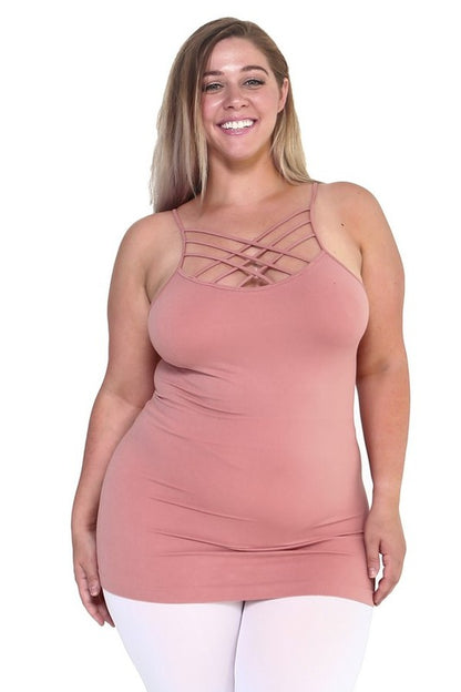 Womens Seamless Triple Criss-Cross Front Cami - Pikemla