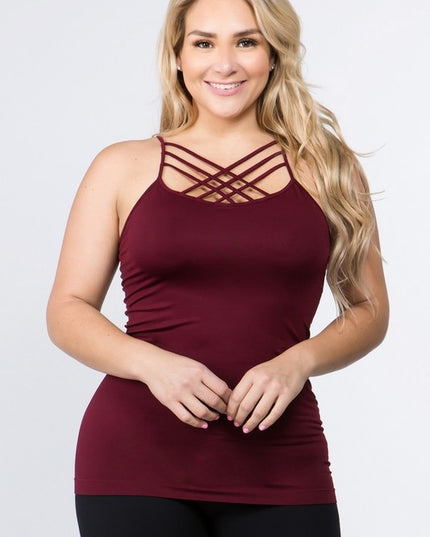 Womens Seamless Triple Criss-Cross Front Cami - Pikemla