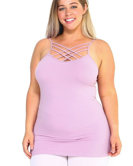 Womens Seamless Triple Criss-Cross Front Cami - Pikemla