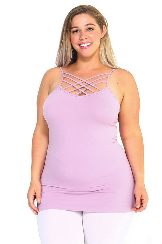 Womens Seamless Triple Criss-Cross Front Cami - Pikemla