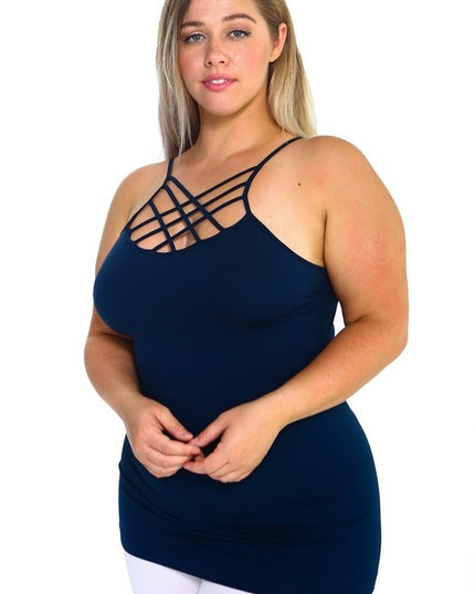 Womens Seamless Triple Criss-Cross Front Cami - Pikemla
