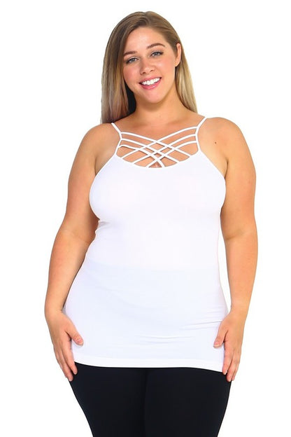 Womens Seamless Triple Criss-Cross Front Cami - Pikemla