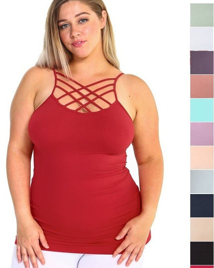 Womens Seamless Triple Criss-Cross Front Cami - Pikemla