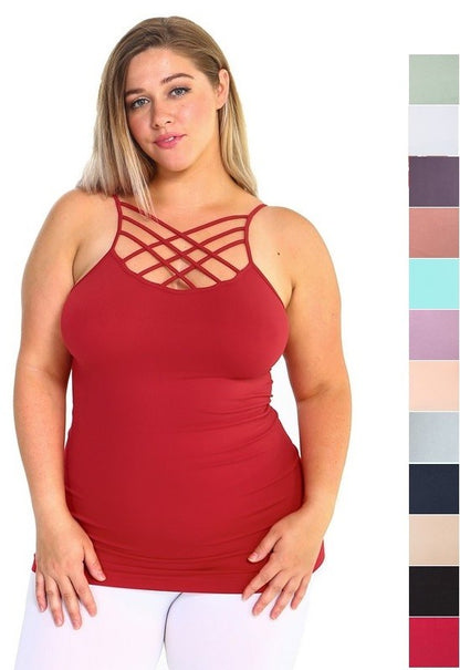 Womens Seamless Triple Criss-Cross Front Cami - Pikemla