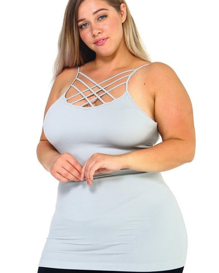 Womens Seamless Triple Criss-Cross Front Cami - Pikemla