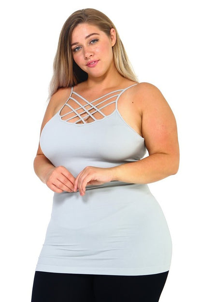 Womens Seamless Triple Criss-Cross Front Cami - Pikemla