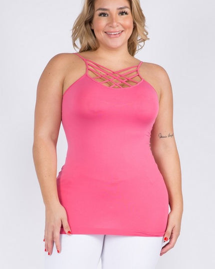 Womens Seamless Triple Criss-Cross Front Cami - Pikemla