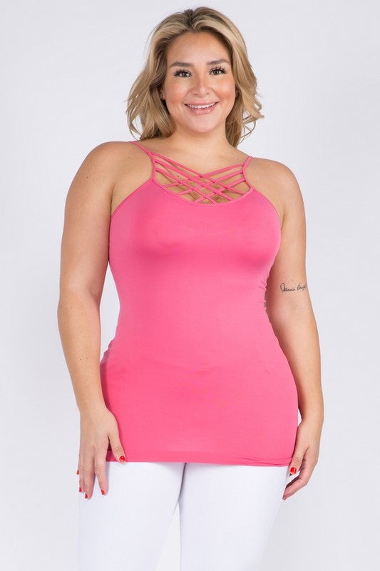 Womens Seamless Triple Criss-Cross Front Cami - Pikemla