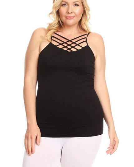 Womens Seamless Triple Criss-Cross Front Cami - Pikemla