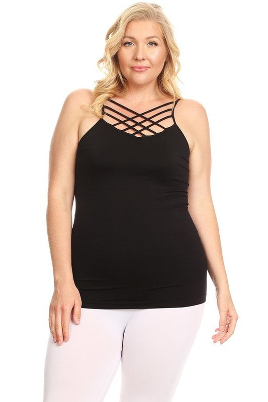 Womens Seamless Triple Criss-Cross Front Cami - Pikemla