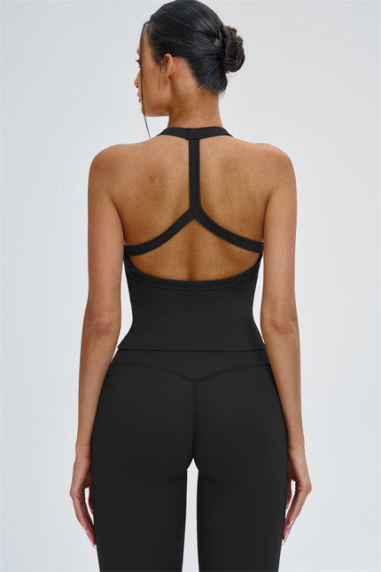 The Slate Y-Back Top Flared Leggings 2-Piece Set