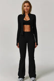 The Refresh Jacket Sports Bra Flared Leggings 3-Piece Set