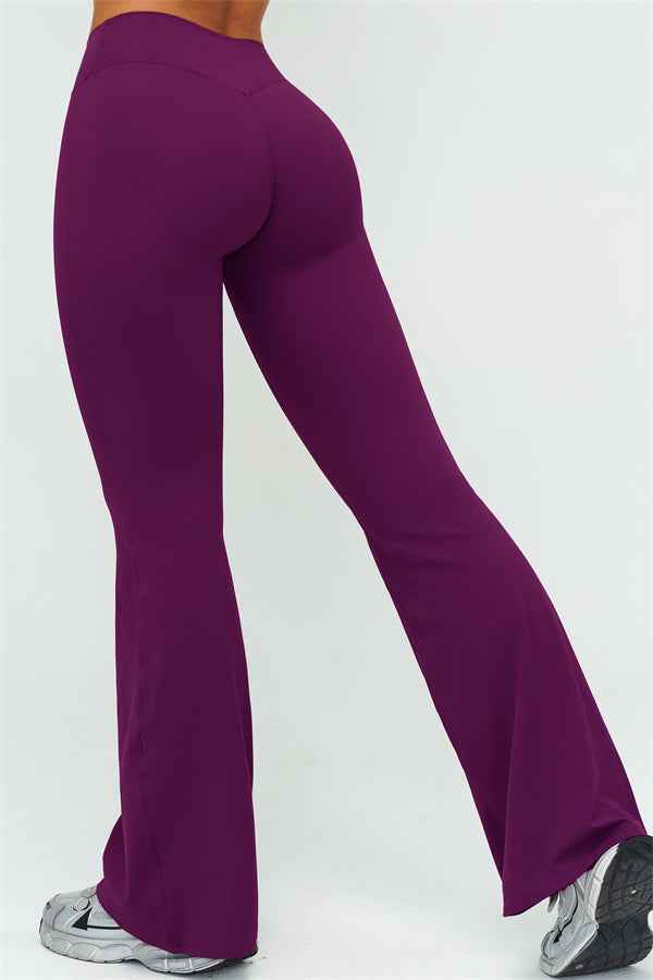 The Lushness Long Sleeve Crop Top Flared Leggings 2-Piece Set