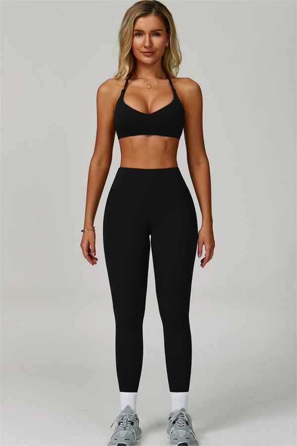 The Bold Cross Back Sports Bra Leggings 2-Piece Set