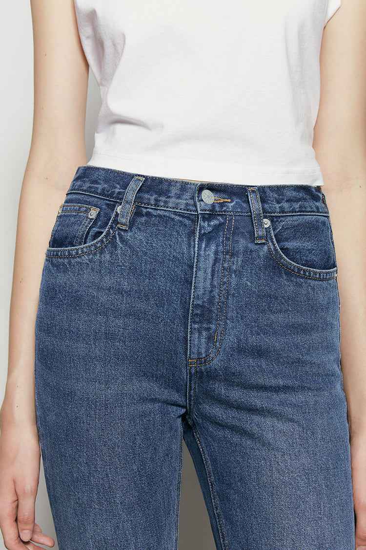 Two Shots High Rise Straight Crop Jeans HJ013