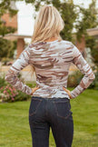 Western Camo Mesh Long Sleeve Top