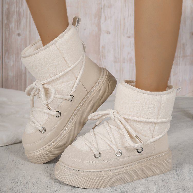 Platform Cross Strap Snow Boots