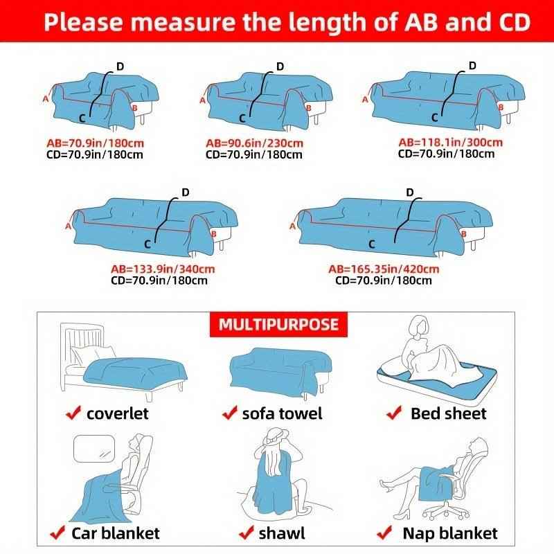 Luxurious Chenille Horse Design Sofa Cover Decor in Orange & Green